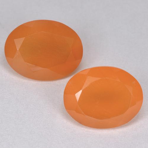 3.57 ctw Orange Carnelian Stones, Natural Carnelian in Oval Facet Shape for Sale