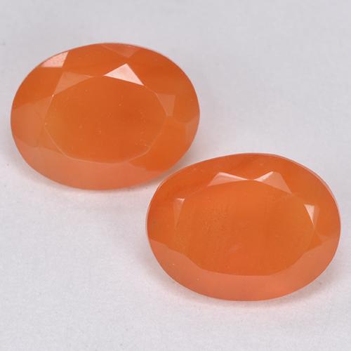 Bright Orange Carnelian Gem - 1.7ct Oval Facet (ID: 513420)