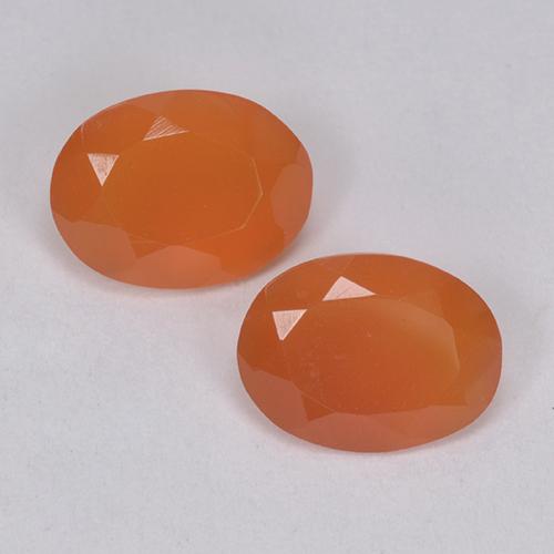 rötlich-orange Karneol Edelstein - 0.9ct Oval facettiert (ID: 513422)