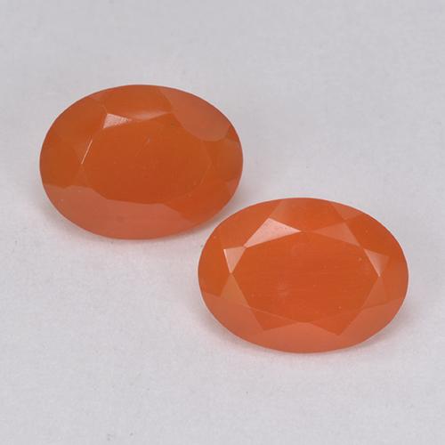 Intense Orange Carnelian Gem - 1ct Oval Facet (ID: 513424)