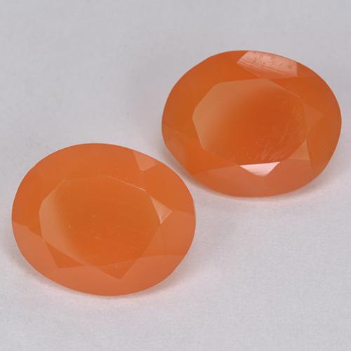 6.02 ctw Orange Carnelian Stones, Natural Carnelian in Oval Facet Shape for Sale