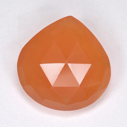 Arancione rossastra Corniola Gem - 7ct Scacchiera a pera a doppio taglio (ID: 513444)