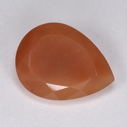 Light Orange Red Carnelian Gem - 6.3ct Pear Facet (ID: 513445)