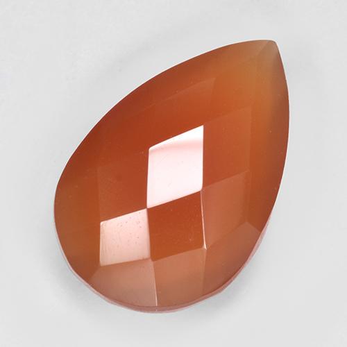 4.63 ct Red Carnelian Gemstone, Carnelian Gem in Pear Double-Sided Checkerboard Shape for Sale.