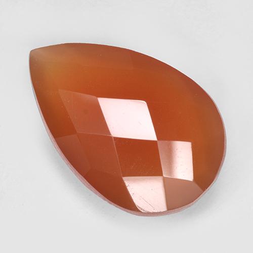 4.63 ct Red Carnelian Stone, Natural Carnelian in Pear Double-Sided Checkerboard Shape for Sale