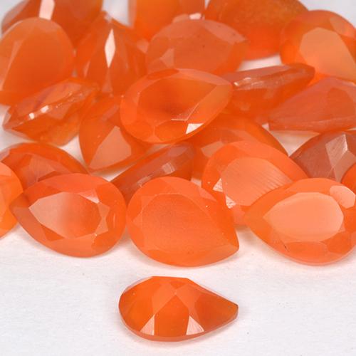 Carnelian Gemstone in 7 x 5 mm (calibrated) Size for Sale, Carnelian Stone in Bright Orange Color