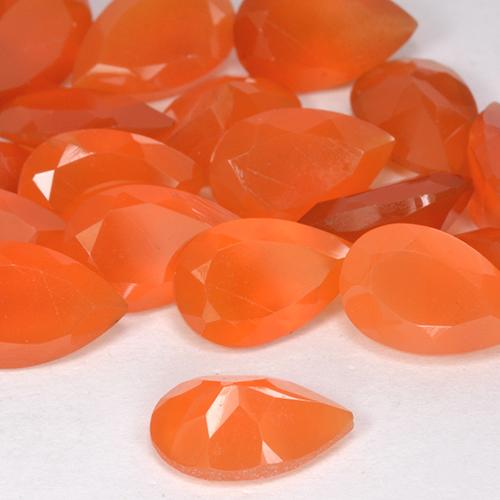 Carnelian Gemstone in 8 x 5.3 mm Size for Sale, Carnelian Stone in Fire Orange Color