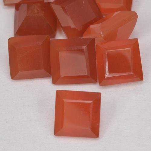 0.57 ct Red Carnelian Stone, Natural Carnelian in Square Step-Cut Shape for Sale