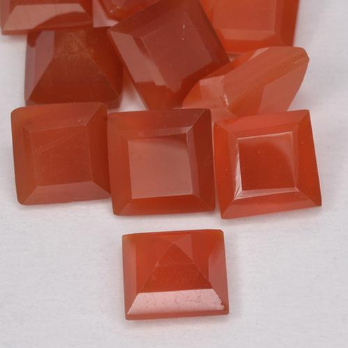Carnelian Gemstone in 5 x 5 mm (calibrated) Size for Sale, Carnelian Stone in Light Orange Red Color