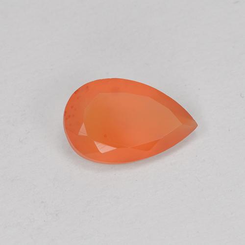 Medium Orange Carnelian Gem - 0.7ct Pear Facet (ID: 514687)