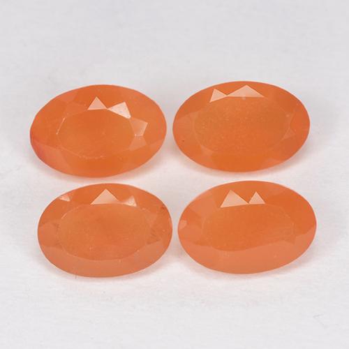ミディアムオレンジ カーネリアン 宝石 - 0.5ct ラウンドファセット (ID: 514693)