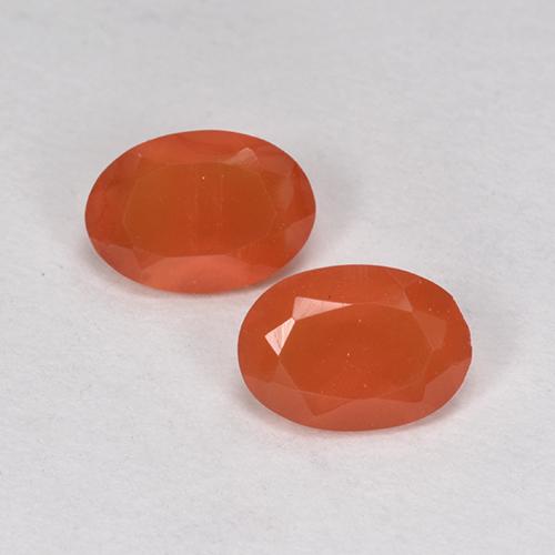 Light Orange Red Carnelian Gem - 0.6ct Oval Facet (ID: 514697)
