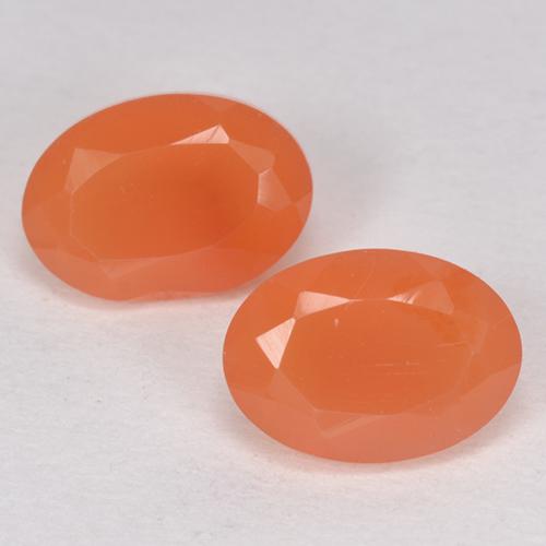 Reddish Orange Carnelian Gem - 0.8ct Oval Facet (ID: 514698)