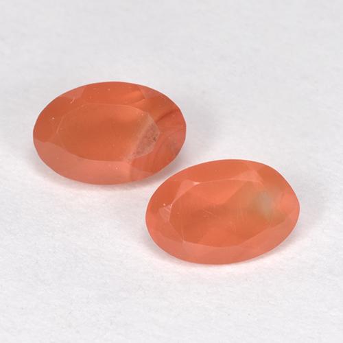 Fire Orange Karneol Edelstein - 0.4ct Oval facettiert (ID: 514701)
