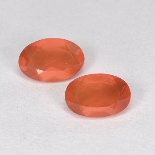 Intense Orange Карнеол Камень - 0.4ct Фасетный Овал (ID: 514702)