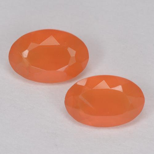 Fire Orange Карнеол Камень - 0.4ct Фасетный Овал (ID: 514703)