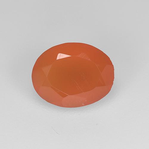 赤みがかったオレンジ カーネリアン 宝石 - 1ct オーバル ファセット (ID: 514774)
