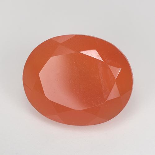 Intense Orange Karneol Edelstein - 3.1ct Oval facettiert (ID: 515620)