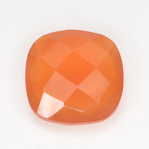 Intense Orange Carnelian Gem - 2.1ct Cushion Checkerboard (double sided) (ID: 515630)