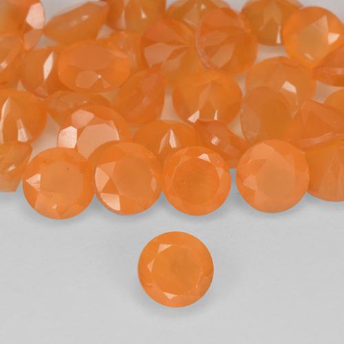 0.24 ct Orange Carnelian Gemstone, Carnelian Gem in Round Facet Shape for Sale.
