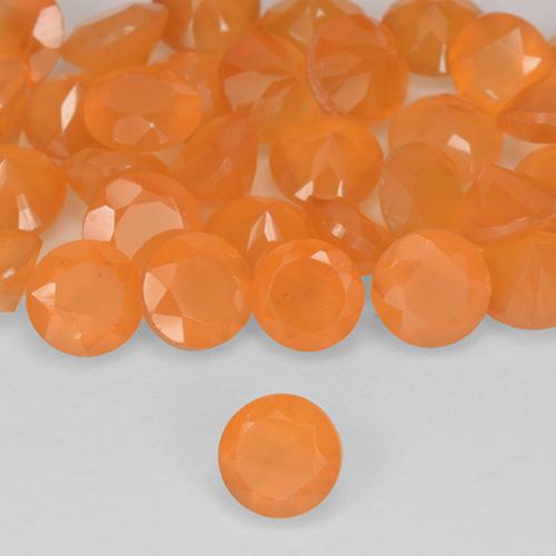 0.24 ct Orange Carnelian Stone, Natural Carnelian in Round Facet Shape for Sale