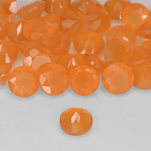 Carnelian Gemstone in 4 mm (calibrated) Size for Sale, Carnelian Stone in Medium Orange Color