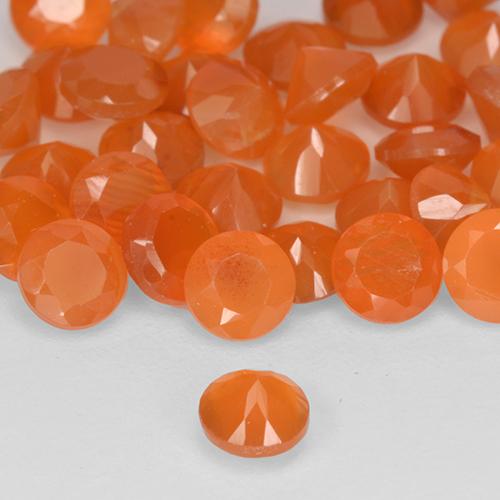Carnelian Gemstone in 4 mm (calibrated) Size for Sale, Carnelian Stone in Warm Apricot Orange Color
