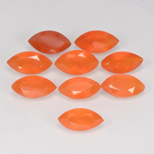 Naranja melocotón vívido Cornalina Gema - 0.3ct Forma marquesa (ID: 515754)