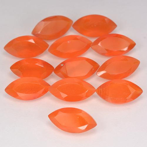 0.50 ct Orange Carnelian Stone, Natural Carnelian in Marquise Facet Shape for Sale