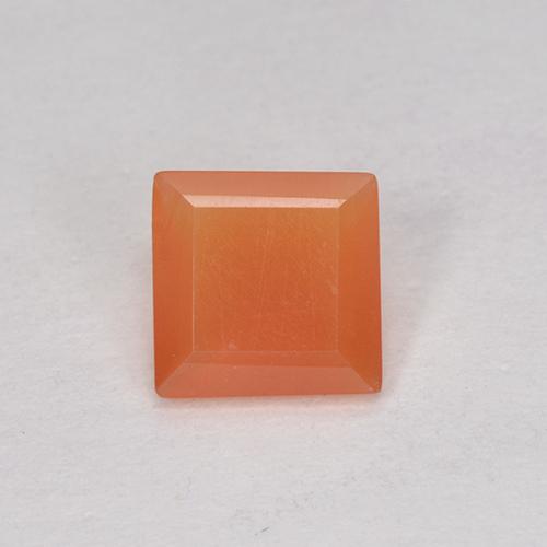 Intense Orange Carnelian Gem - 0.7ct Square Facet (ID: 518211)