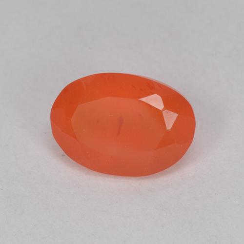 0.70 ct Orange Carnelian Stone, Natural Carnelian in Oval Facet Shape for Sale