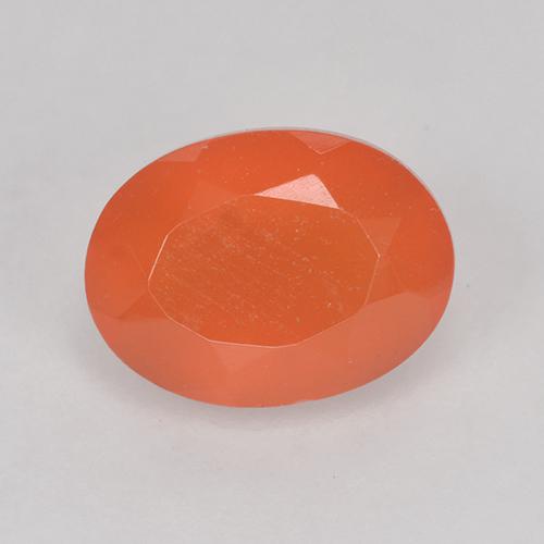 1.29 ct Orange Carnelian Gemstone, Carnelian Gem in Oval Facet Shape for Sale.