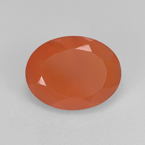 9.2 x 7.1mm Oval Facet Orange Carnelian from India, Weight of 1.67ct, Natural untreated Gemstone in Translucent Clarity, 1pc Carnelian - Color: Fire Orange, Mohs Hardness of 6.5 - 7 suitable for daily wear jewelry, Photo A