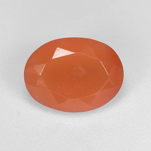 Medium Orange Карнеол Камень - 1.1ct Фасетный Овал (ID: 521659)