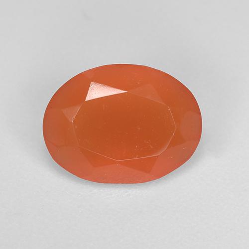 Intense Orange Карнеол Камень - 1.2ct Фасетный Овал (ID: 521663)