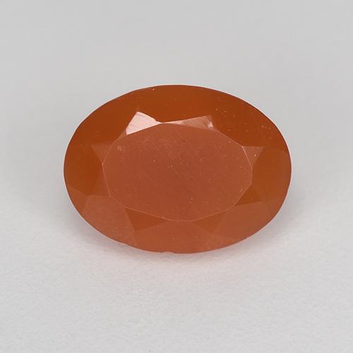 Оранжево-Красный Карнеол Камень - 1.1ct Фасетный Овал (ID: 521669)