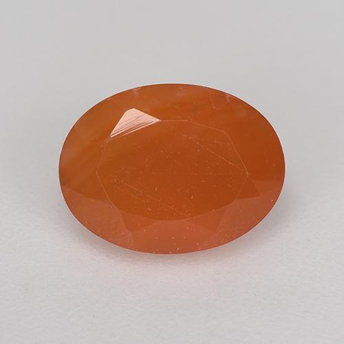 Medium Red Карнеол Камень - 1.3ct Фасетный Овал (ID: 521670)