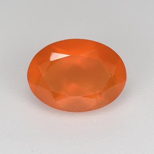 Medium Orange Corniola Gem - 1ct Ovale sfaccettato (ID: 521672)
