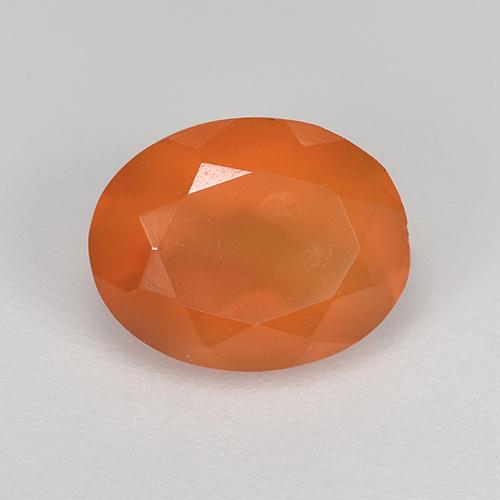 Cornalina Naranja Forma ovalada de 8,9 x 7,1mm de India, peso de 1.66ct, piedra preciosa No tratado de forma natural en claridad Translúcido, Cornalina de 1 pieza: el color es Naranja claro, dureza Mohs de 6.5 - 7 Adecuado para joyas de uso diario, Photo A