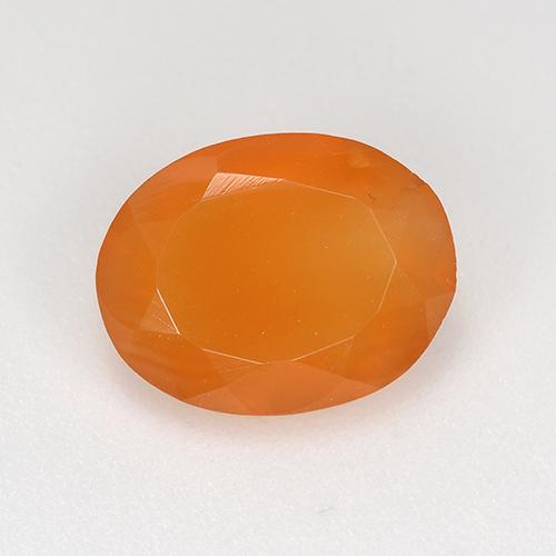 赤みがかったオレンジ カーネリアン 宝石 - 1.3ct オーバル ファセット (ID: 521676)