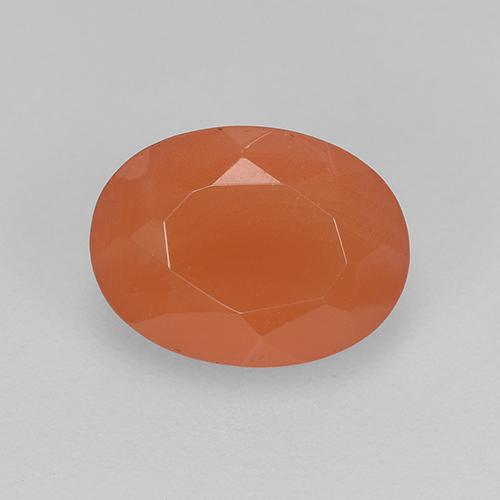 Intense Orange Карнеол Камень - 1.1ct Фасетный Овал (ID: 522510)
