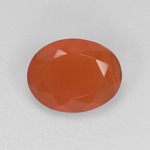 Intense Orange Карнеол Камень - 0.9ct Фасетный Овал (ID: 522511)