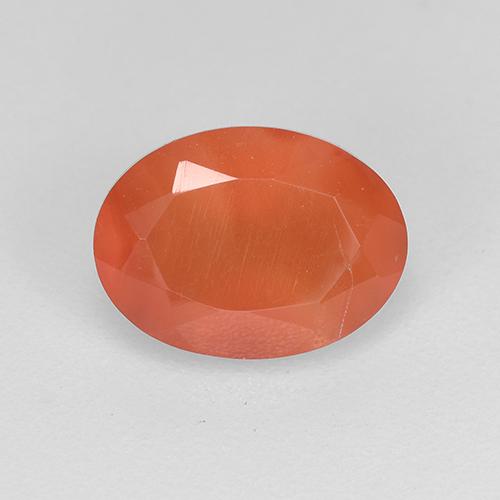 Intense Orange Карнеол Камень - 1.1ct Фасетный Овал (ID: 522514)