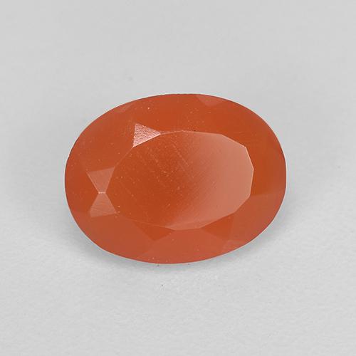 0.90 ct Orange Carnelian Stone, Natural Carnelian in Oval Facet Shape for Sale