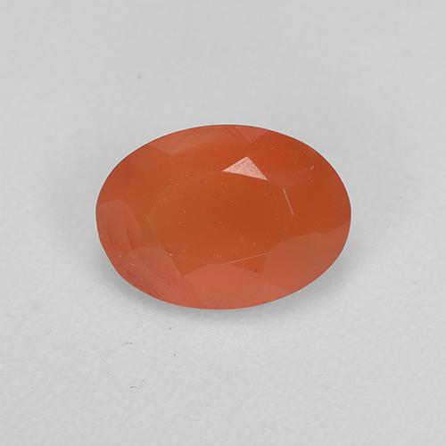 Красновато-оранжевый Карнеол Камень - 0.7ct Фасетный Овал (ID: 522516)