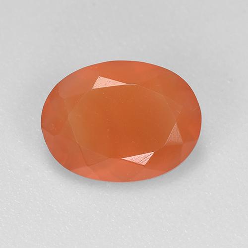 赤みがかったオレンジ カーネリアン 宝石 - 1ct オーバル ファセット (ID: 522517)