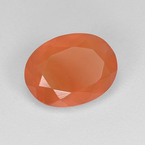 0.96 ct Orange Carnelian Stone, Natural Carnelian in Oval Facet Shape for Sale