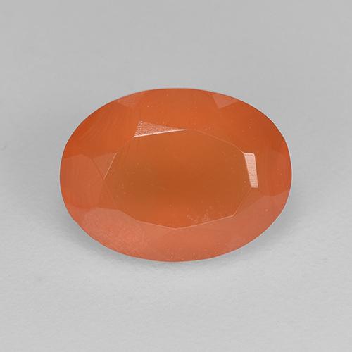 1.14 ct Orange Carnelian Gemstone, Carnelian Gem in Oval Facet Shape for Sale.