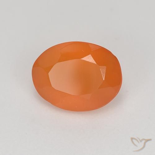 1.03 ct Orange Carnelian Stone, Natural Carnelian in Oval Facet Shape for Sale
