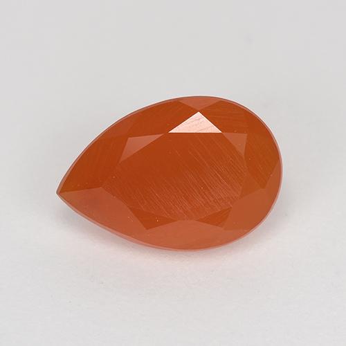 1.27 ct Orange Carnelian Gemstone, Carnelian Gem in Pear Facet Shape for Sale.